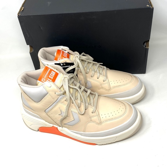 Converse Weapon CX Shoes Mid Top Grey Egret Leather Women’s Size Sneaker 171605C - Picture 4 of 11